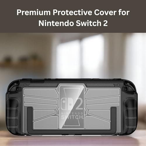 OIVO INDIA Hard Shock-Absorption Anti-Scratch Shell Full Protective Case Compatible with Nintendo Switch 2 2025 Dockable for Switch 2 TPU Protector Transparent Back Cover Skin Gaming (Black) 6