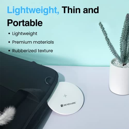 SEVENAIRE WPAD15 Wireless Charger for iPhone 17 to 12 Series, Galaxy S26 to S8, Nothing,Pixel & Other Qi Phones, Type-C PD | 15W Fast Wireless Charging Pad 3