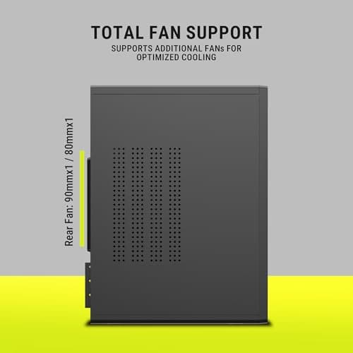 Ant Value VM3P Mid-Tower Computer Case/Office Cabinet - Black | Support Micro ATX, ITX | Built-in 2X USB Ports and Pre-Installed Power Supply 5