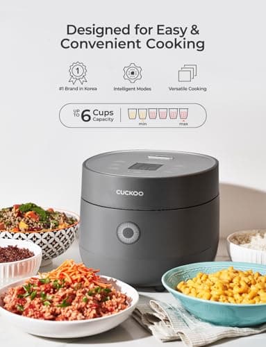 CUCKOO Multifunctional Electric Rice Cooker | 2 Litres Premium Non-Stick Pot | 6 Cups or 650 Grams Raw Rice Cooking Serves 2-6 People | 580 Watt Multi Cooker With 13 Menu Presets & Auto Clean Feature  2