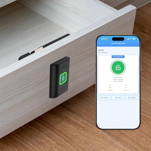 Godrej Smart Cabinet Lock| Biometric - 360° Fingerprint, 100 Fingerprints| Bluetooth| Mobile App | Passage Mode | Advantis Astron| 1st Made in India Digital Furniture Lock| Black| 3 Yrs Warranty