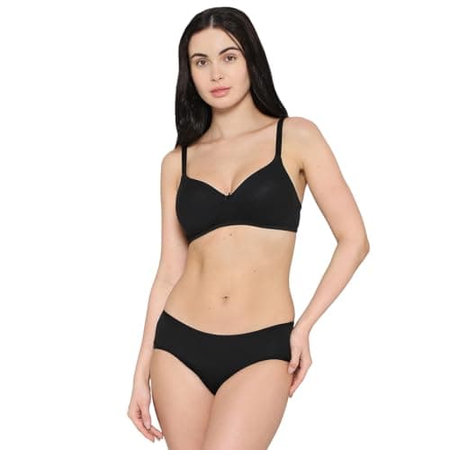 Wacoal Women’s Basics Essentials Padded Non-Wired 3/4th Cup Everyday Wear Cotton Blend T-Shirt Bra-Black 38D