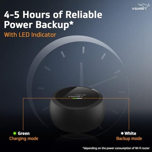 V-Guard Envibe Router UPS | 4-5 Hours of Uninterrupted Internet Connectivity | Mini UPS for 12 V Wi-Fi Router | for WiFi Router, Intercom, Set-Top Box, Alexa, and Mini Camera | 1 Year Warranty 3