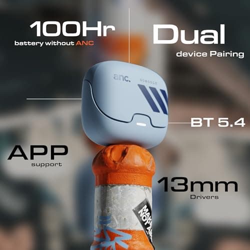 GOBOULT Z40 Pro v2.0 in Ear Earbuds with 100H Playtime, Amp App Support, Active Noise Cancellation, Quad Mic ENC, Dual Device Pairing, 13mm Driver, Bluetooth 5.4 Wireless (Cloud Blue) 3