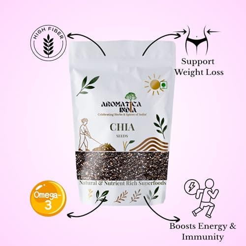 Aromatica India Organic Black Chia Seeds for Weight Loss Eating Drink Juice Hair Raw Pure 5kg 3