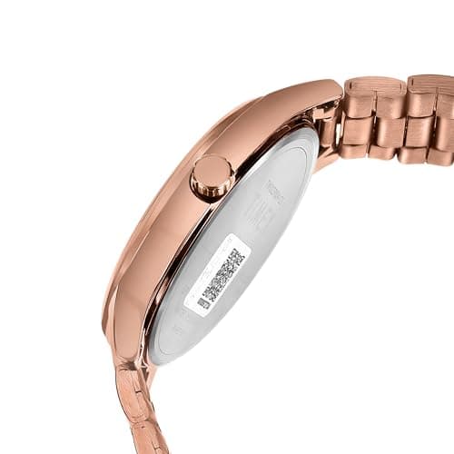 TIMEX Analog Watch for Couple with Silver-Tone Round Dial & Rose Gold Stainless Steel Bracelet Band Water Resistant Pair's Wrist Watches - TW00ZP008 3