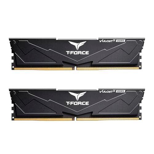TEAMGROUP T-Force Vulcan Alpha DDR5 Ram 64GB Kit (2x32GB) 6000MHz (PC5-48000) CL38 Desktop Memory Module Ram AMD Optimized Memory Black FLABD564G6000HC38JDC01