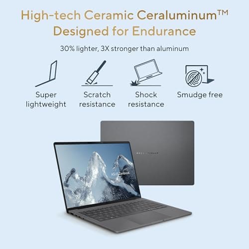 ASUS Zenbook A14 (2026),Snapdragon X2 Elite,NPU Upto 80TOPS,Qualcomm Adreno iGPU,16GB RAM,512GB SSD,FHD+ OLED, 14"(35.5 cm),Win 11,M365 Basic(1Y),Office 24,Iceland Gray,0.99 Kg,UX3407NA-QD226WS,AI PC 3