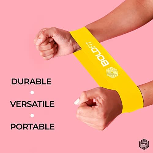 Boldfit Resistance Bands Mini Loop for Women Hip Band/Booty Band for Women/Toning Exercise Bands for Gym Booty Belt/Latex Loop/Theraband for Fitness - Yellow Medium 10-12 kg 4