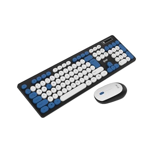 EVM Wireless Keyboard & Mouse Combo | Round Keys, 2.4GHz, 112 Keys, 1000 DPI | Height Adjust, Plug & Play |1 Year Warranty (EVM-WLKM-045)