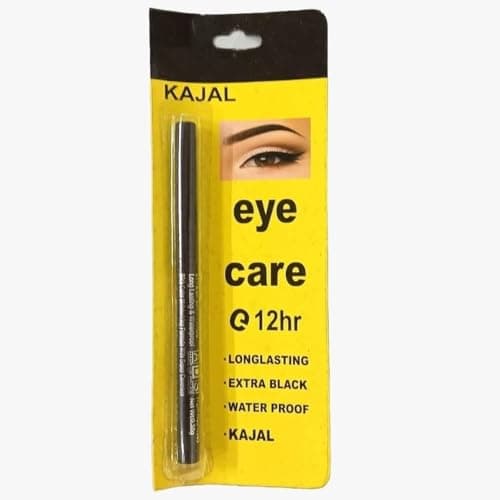 Long Lasting 12hr Kajal Pencil Waterproof, Smudge-Proof, Extra Black Eyeliner 3-in-1 Use as Eyeliner & Eyeshadow Eye Care Kajal for Women & Girls