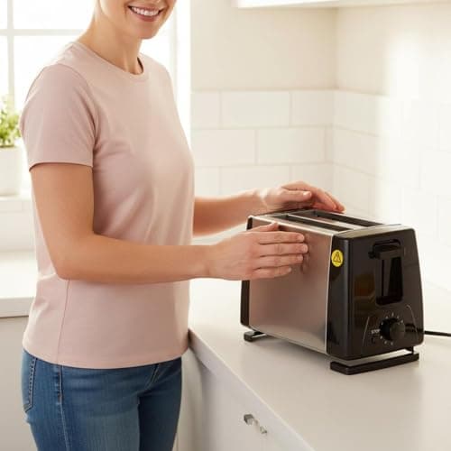 SNAPPSY Home Use 2-Slice Toaster Defrost Setting Electric Toast Creator Compact Size Pink Toaster Space-Saving Design for Breakfast, Bh-030 100V Jp 4
