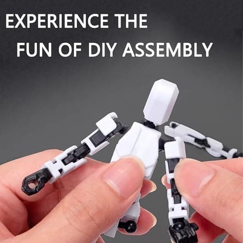 Gozaqe Action Figure Toys,DIY Assembly Dummy 13 Action Figures,Articulated Joints Robot,Desktop Decorations,Gift Idea for Adults (Black) 3