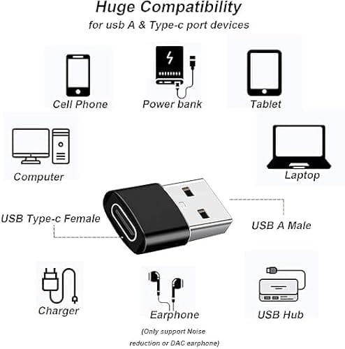 USB 3.0 OTG to USB Type C Adapter Portable Peripherals High-Speed Data Transfer, Compatible and Works with Laptops, Tablets, Smartphone, Chargers and More Devices (1) 3