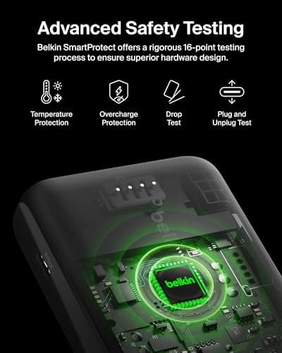 Belkin 20000 mAh Power Bank | Super Fast Charging | USB Type-C Input PD Port | 15W Charging for iPhone Series (16, 16 Pro Max), Samsung Galaxy, Google Pixel & More | 2 Years Warranty | Black 3