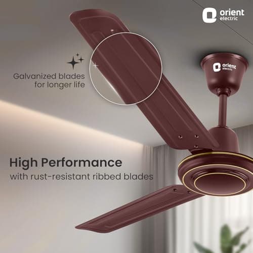 Orient Electric Apex-FX 1200mm Ceiling Fan for Home| BEE 1 Star Rated Energy Efficient Fan| Rust Resistant | Strong and Powerful Motor | 2 Years Warranty by Orient | Brown - Pack of 1 5