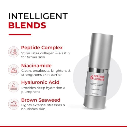 Conscious Chemist® 6 Peptide Serum for Face | 15ml | Complex Collagen Boosting Firming Essence for Face, Niacinamide & Hyaluronic Face Serum, Reduce Fine Lines, Wrinkles, Face Serum for Men & Women 3