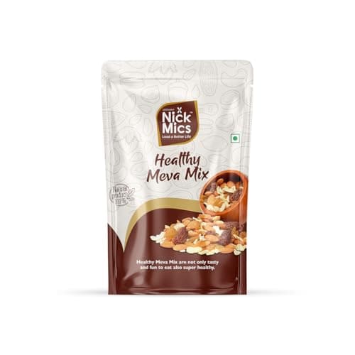 Nickmics Healthy Meva Mix - 250gm | Mix Nuts & Dry Fruits | Almonds, Cashews, Dry Date, Black Raisin, Kishmish | Healthy Delicious & Nutritious Mixed Nuts with Dry Fruits | Rich in Nutrients and Antio