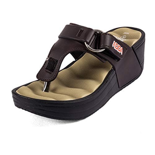 Adda Women's Brown & Beige Ethylene Vinyl Acetate Flip Flop - 6 UK 2