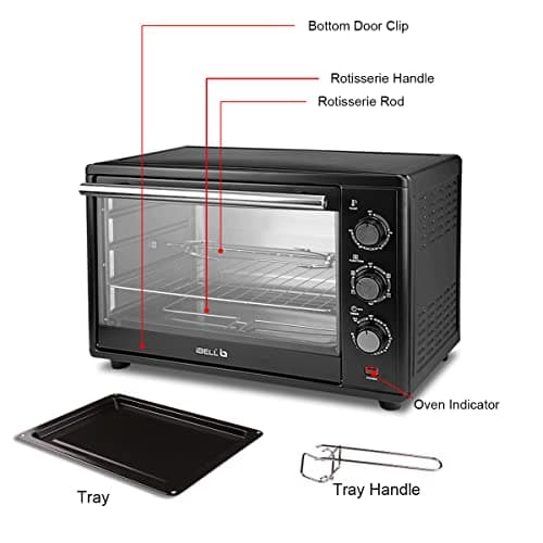 IBELL Electric Oven Toaster Grill 40L OTG with 1800 Watt, Convection & Motorized Rotisserie, Multiple heating options, 2 Year Warranty, EO40LGDLX (Black) 4