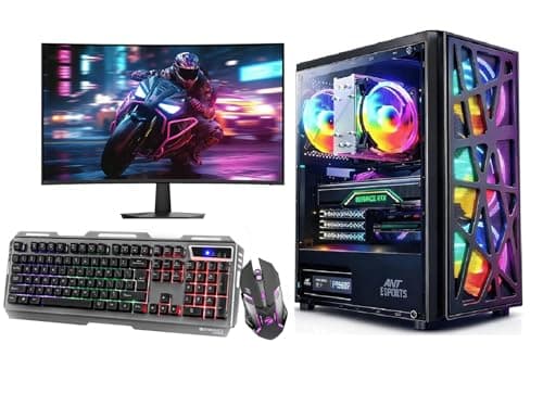 KRYNORCXY Desktop PC Set with i7 3770, 16GB RAM, SSD Storage, HD 4000 Graphics | 4 Fan RGB Cabinet | 22 Inch LED Monitor | HDMI, VGA, WiFi | RGB Keyboard & Mouse | Windows 11 Pro (128GB SSD+1TB HDD)