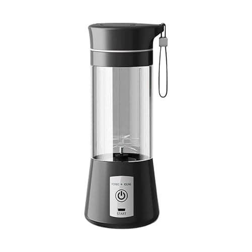 Qlect Elite Portable Blender for Juices, Shakes, Smoothies, Crushing Ice, USB Rechargeable Battery with 1500 mAh 50 Watts Motor, 380ml, Black