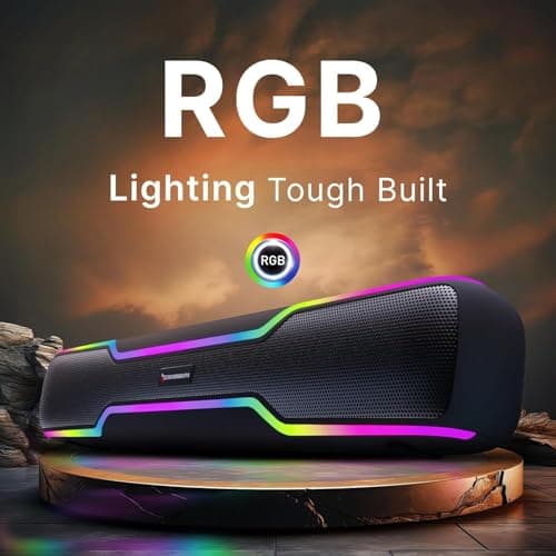 CrossBeats Blaze B50 (2026) Bluetooth 50W Soundbar Gaming RGB Light, AUX, BT, SD Card, USB &FM, 8 Hrs Playtime Fast Charge Sound bar smart tv with Built-in mic, Speaker for Mobile, PC, Laptop - Black 4