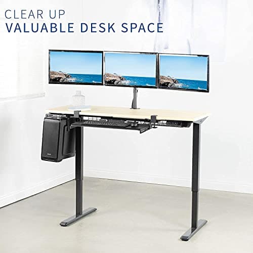 JIN OFFICE Triple Monitor Stand with 13-27 Inch Monitor Support, 3 Year Warranty| Height Adjustable Three Monitor Arm| Fully Adjustable 3 Monitors Stand (Clamp and Grommet Installation) 4