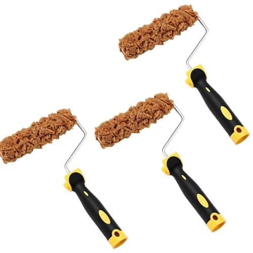 SNAPPSY 3 Pieces High Absorbency Texture Paint Roller Kit Easy to Use Textured Sponge Roller Reusable Painting Supply Long-Lasting for Wall Decor, Renovation, 6 Inch