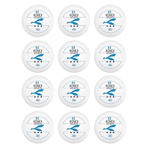 KONEX 40+ Plastic Table Tennis Balls Pack of 12 | High Performance 3-Star ABS TT Balls for Professional Matches and Training | Ideal for Adults & Kids (White) 2