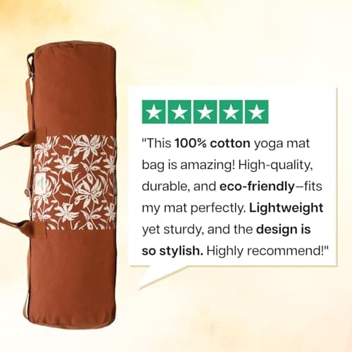 Wiselife Yoga Mat Bag for 10MM Mats – | Durable Cotton Canvas, Full Zip Closure, Adjustable Strap, Spacious Side Pocket | Yoga Mat Carry Bag for Men & Women 6