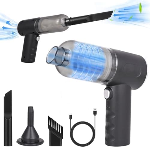 Pivalo 3-in-1 Cordless Car Vacuum Cleaner | USB Rechargeable Battery, 3 Attachments & Filter | Portable Wireless Handheld Mini Car Vaccum Cleaner for Home, Office & Travel (Pack of 1, Black)