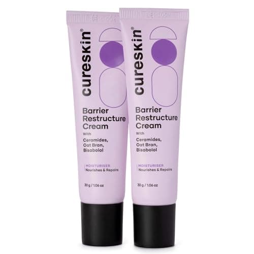 Cureskin Barrier Restructure Cream | Intense Hydration & Repair with Ceramides, Oat Brand, Bisabolo for Dry, Sensitive Skin (30 g (Pack of 2))