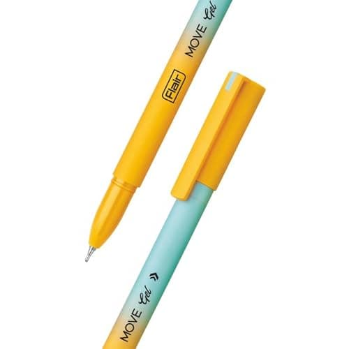 FLAIR Move Gel Pen | Minimalistic & Aesthetic Matt Finish Pastel Body Colors | Effortless Writing With Sleek Clip Design | Blue Ink, Set Of 10 3