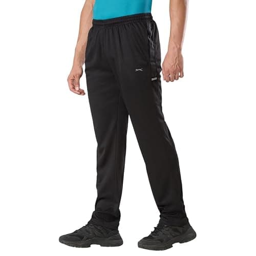 Black Panther Active Fit Men's Track Pants | Polyester Mid Rise Regular Fit Track Pants for Men | Casual Trousers | Gym Trackpants | Activewear Sports Lowers for Man (200572 LDX),Black,XXL 2