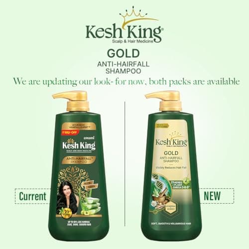 Kesh King Gold Anti Hairfall Shampoo, Reduces Hair Fall, Makes Hair Strong, Strengthens, Nourishes & Conditions, For Soft, Smooth & Voluminous Hair, For Men & Women, 1000 ml 2