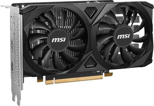 MSI GeForce RTX 3050 Ventus 2X E 6G OC PCI_E Graphic Card - Nvidia Geforce RTX 3050 Gpu, 6Gb GDDR6 96-Bit Memory, 14 Gbps, PCI Express Gen 4 x16Interface, Up to 1492 Mhz, Dual Fan 3