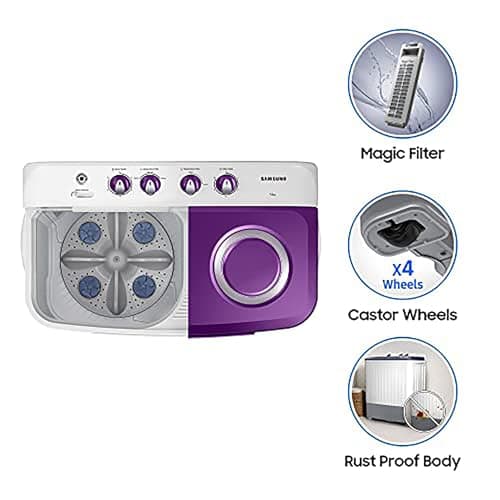 Samsung 7 kg, 5 star, Semi Automatic Top Load Washing Machine (WT70M3000UU/TL, Air Turbo Drying, LIGHT GRAY, 5 Year Warranty on Wash Motor) 4