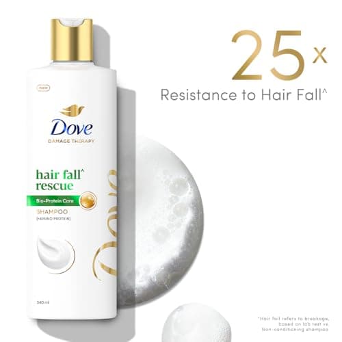 Dove Hair Fall Rescue Shampoo 340 ml|| For Damaged Hair|| Hair Fall Control for Thicker Hair - Mild Daily Anti Hair Fall Shampoo for Men & Women 4