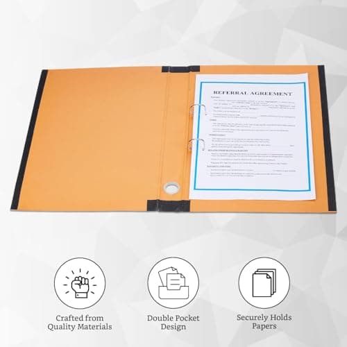 Amazon Brand - Solimo A4 Size Paper Folder Cobra File | 2D Ring Mechanism for Organizing Documents, Reports, Homework, Medical Files, and More | Light Weight and Durable | Pack of 4 2