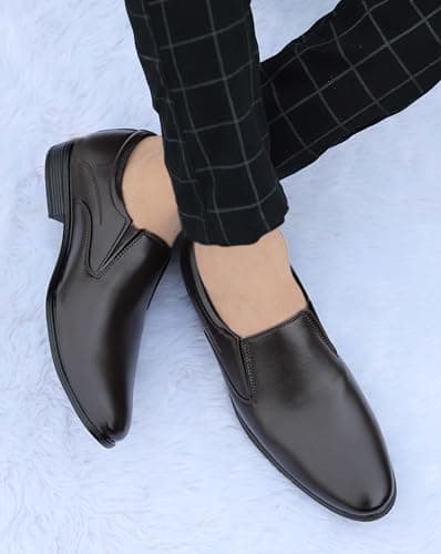 Zixer F6012 Office Wear Soft Derby Formal Shoes for Men || Boys Semi Formal Wedding Party Boots for Men Brown 3
