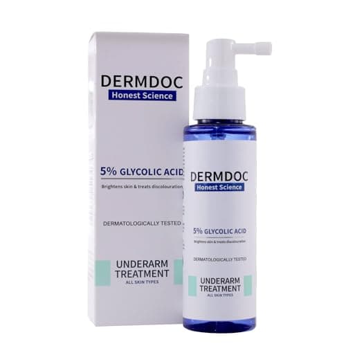DermDoc 5% Glycolic Acid Underarm Brightening Spray Treatment (100 Ml)|Multipurpose Exfoliating Toner For Dark Spots On Face & Body|Helps With Dark Neck & Knees,Strawberry Legs With 5% Salicylic Acid