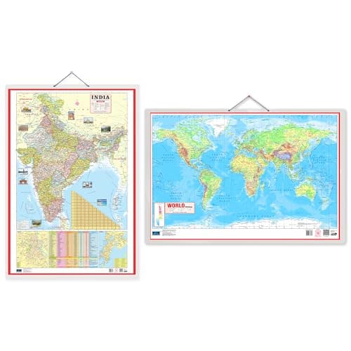 World and India Map Early Learning 30 inch X 20 inch Educational Chart for Kids- Non-Tearable and Waterproof, Double Sides Printed Laminated Chart, ... - Paper Print Wall Chart – 27 November 2025