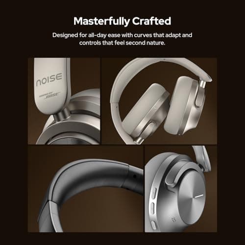 Noise Master Buds Max, Sound by Bose Wireless Over-Ear Headphones, Adaptive ANC, LHDC 5.0, Immersive Spatial Audio,Upto 60H Playtime, Fast Pairing, Wear Detection(Titanium) 5