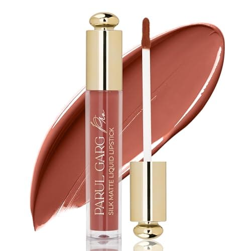 Parul Garg Beauty Silk Matte Liquid Lipstick | Long-Lasting & Smudge-Proof | Soft Matte Finish | Vegan & Clean Beauty | Hydrates with Shea Butter & Vitamin E | Shade: Daisy 16 - Soft Brown, 3ml