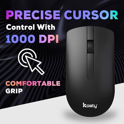 Koaty Combo of Mousepad & 2.4GHz Wireless Mouse WM115 with 10m Range, Optical Tracking, Ergonomic Design, Anti-Skid and Ultra-Smooth Mousepad 3