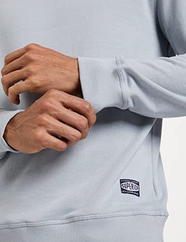 Amazon Brand - Symbol Men's Regular fit Solid Sweatshirt (AW18MNSSW01_Blue Haze_XXL) 5