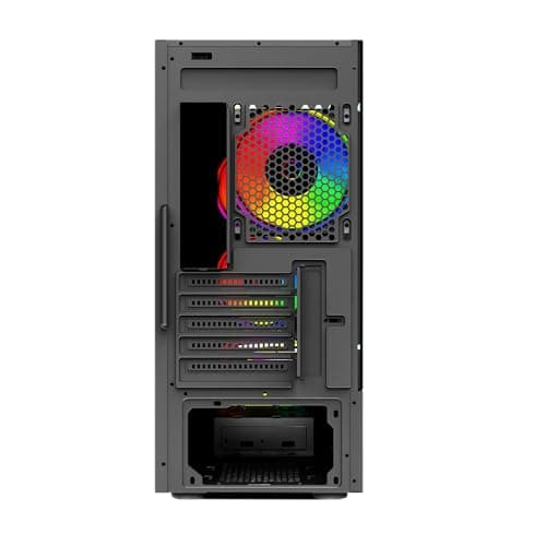 Circle ELEGANTOR M1 Mid-Tower Case | Gaming Cabinet - Black | Support Micro-ATX, ITX | Pre- Installed 3 x 120mm Front and 1 x 120mm Rear ARGB Fans Cabinet (Black) 5