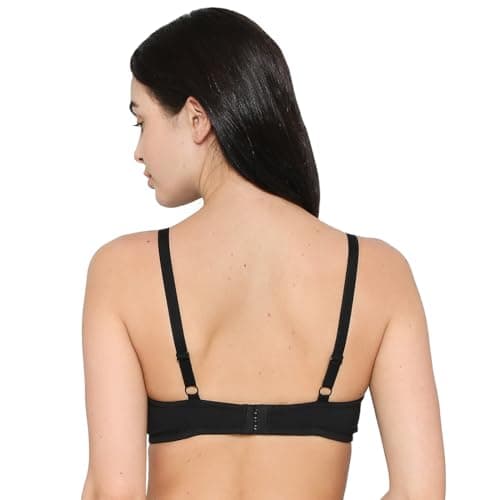 Wacoal Women’s Basics Essentials Padded Non-Wired 3/4th Cup Everyday Wear Cotton Blend T-Shirt Bra-Black 38D 3