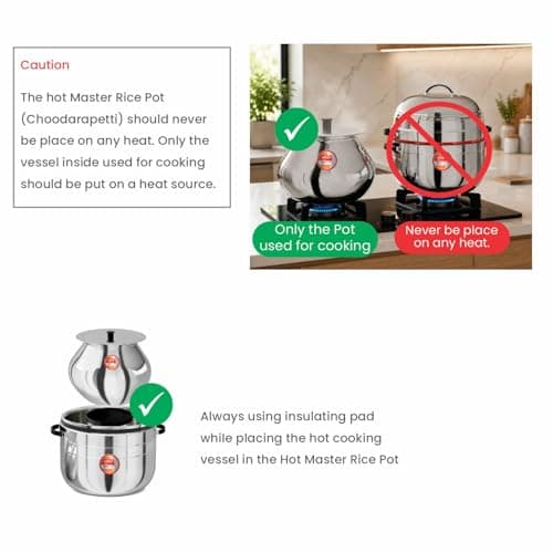 Nolta Premium 1.5 KG Thermal Rice Cooker (Large Size) Induction Cookware, ISO Certified, 1yr Replace-Guarantee, Stainless Steel Steamer Choodarapetty + SS Inner Pot 2